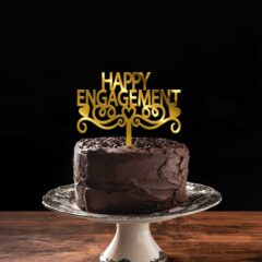 Happy Engagement Acrylic Cake Topper, Size – Medium