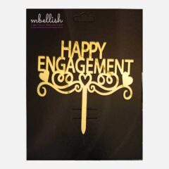 Happy Engagement Acrylic Cake Topper, Size – Medium