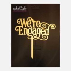 We’re Engaged Acrylic Cake Topper, Size – Medium