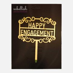 Happy Engagement Acrylic Cake Topper, Size – Medium