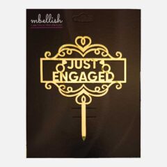 Just Engaged Acrylic Cake Topper, Size – Medium