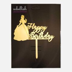 Happy Birthday Acrylic Cake Topper Princess, Size – Medium