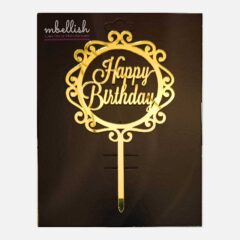 Happy Birthday Acrylic Cake Topper Frame, Size – Medium