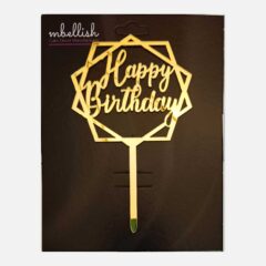 Happy Birthday Acrylic Cake Topper Frame Star, Size – Medium