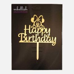 Happy Birthday Acrylic Cake Topper Minnie Mouse, Size – Medium