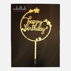 Happy Birthday Acrylic Cake Topper Frame Star, Size – Medium