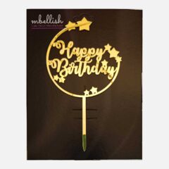 Happy Birthday Acrylic Cake Topper Frame, Size – Medium