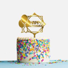 Happy Birthday Acrylic Cake Topper Frame, Size Medium