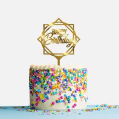 Happy Birthday Acrylic Cake Topper Frame, Size Medium