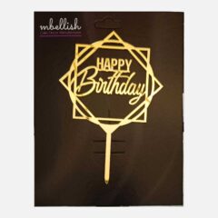 Happy Birthday Acrylic Cake Topper Frame, Size Medium