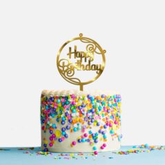 Happy Birthday Acrylic Cake Topper Frame, Size Medium