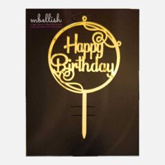 Happy Birthday Acrylic Cake Topper Frame, Size Medium