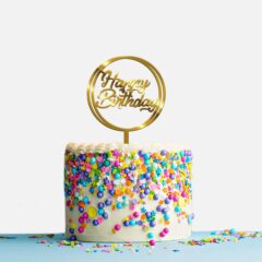 Happy Birthday Acrylic Cake Topper Frame, Size Medium