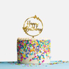 Happy Birthday Acrylic Cake Topper Frame, Size Medium