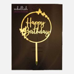 Happy Birthday Acrylic Cake Topper Frame, Size Medium