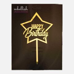 Happy Birthday Acrylic Cake Topper Frame, Size Medium