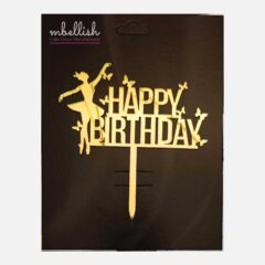 Happy Birthday Acrylic Cake Topper Ballerina Girl, Size Medium