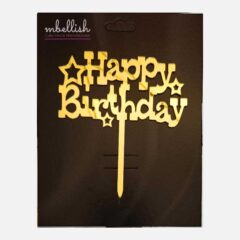 Happy Birthday Acrylic Cake Topper, Size Medium