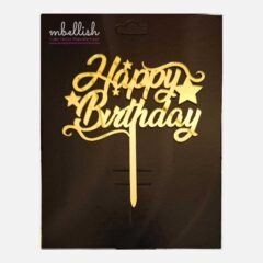 Happy Birthday Acrylic Cake Topper, Size Medium