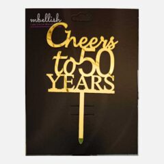 Cheers to 50 years Arcrylic Cake Topper, Size – Medium