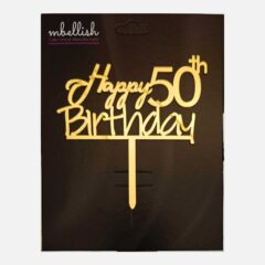 Happy 50th Birthday Arcrylic Cake Topper, Size – Medium