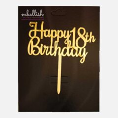 Happy 18th Birthday Acrylic Cake Topper, Size – Medium