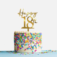 Happy 18th Birthday Acrylic Cake Topper, Size – Medium