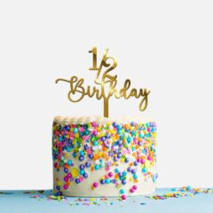 1/2 Birthday 6 months Acrylic Cake Topper, Size – Medium