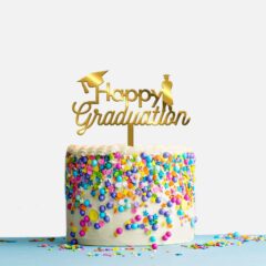 Happy Graduation Acrylic Cake Topper, Size – Medium