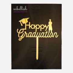 Happy Graduation Acrylic Cake Topper, Size – Medium