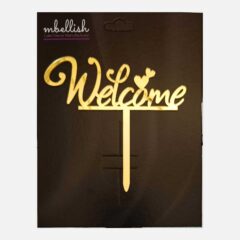 Welcome Arcrylic Cake Topper Heart, Size – Medium