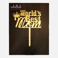 World Best MOM Arcrylic Cake Topper, Size – Medium