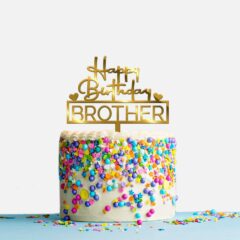 Happy Birthday Brother Acrylic Cake Topper, Size – Medium