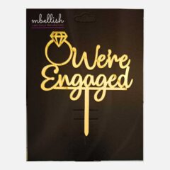 We’re Engaged Arcrylic Cake Topper Ring, Size – Medium