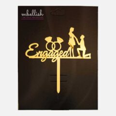 Engaged Arcrylic Cake Topper Couple, Size – Medium