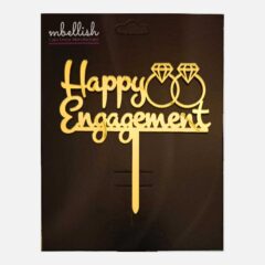 Happy Engagement Arcrylic Cake Topper Ring, Size – Medium