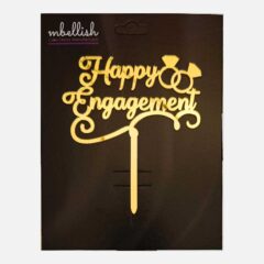 Happy Engagement Arcrylic Cake Topper Ring, Size – Medium