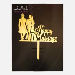 Happy Marriage Arcrylic Cake Topper Couple, Size – Medium