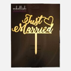 Just Married Arcrylic Cake Topper Heart, Size – Medium