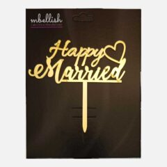 Happy Married Arcrylic Cake Topper, Size – Medium