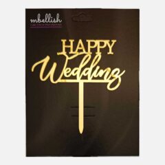 Happy Wedding Arcrylic Cake Topper, Size – Medium