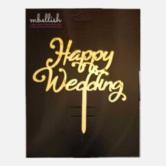 Happy Wedding Acrylic Cake Topper, Size – Medium