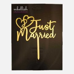 Just Married Arcrylic Cake Topper Heart, Size – Medium