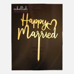 Happy Married Arcrylic Cake Topper Heart, Size – Medium