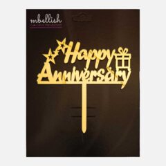 Happy Anniversary Arcrylic Cake Topper Star&Gift, Size – Medium