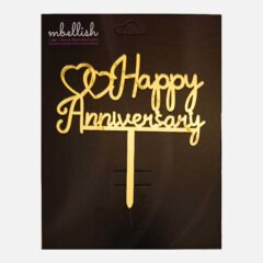 Happy Anniversary Arcrylic Cake Topper Hearts, Size – Medium