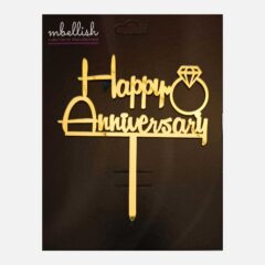 Happy Anniversary Arcrylic Cake Topper Ring, Size – Medium