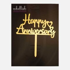 Happy Anniversary Arcrylic Cake Topper Heart, Size – Medium