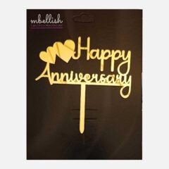 Happy Anniversary Arcrylic Cake Topper Heart, Size – Medium