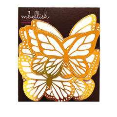 Golden Foiled Butterflies – Pack of 10